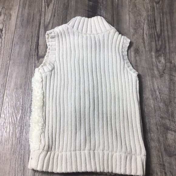 RACHEL ZOE Girls White Faux Fur/ Sweater Zip Front Vest Medium 7/8 - Picture 2 of 6